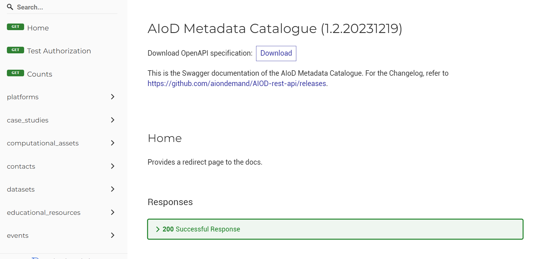 AIoD Metadata Catalogue