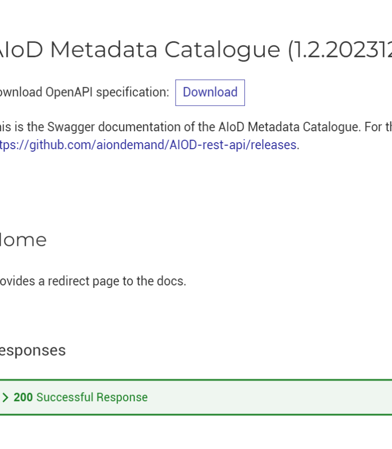 Open and read AIoD Metadata Catalogue